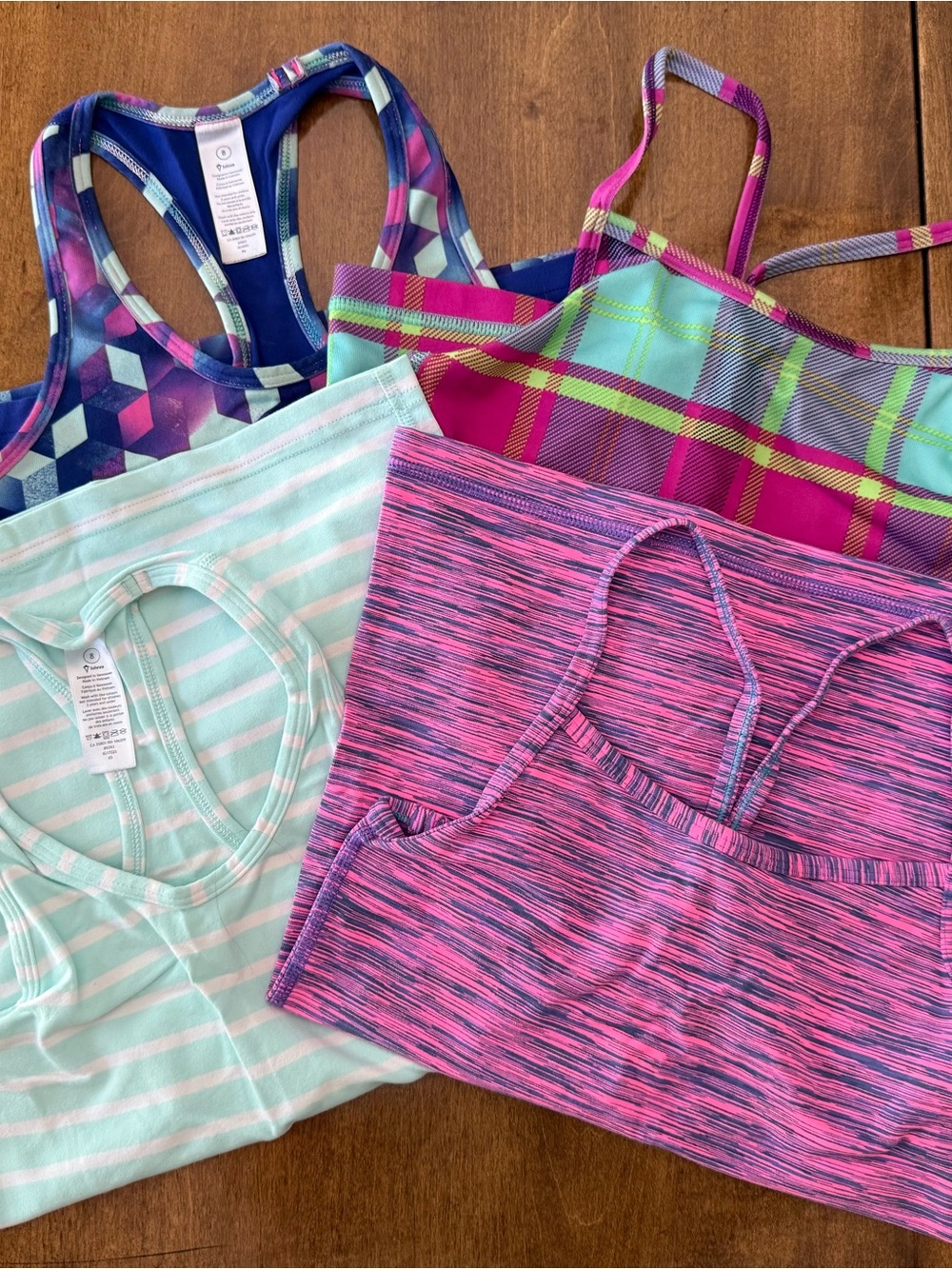 Lot of 4 Ivivva Girls Tank Tops - Pink, Purple, Aqua, Blue,
